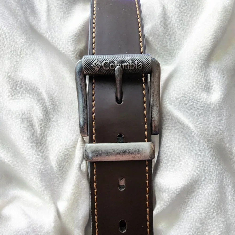 Men's Brown Columbia Synthetic Leather Belt Size L (38-40)